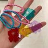 Colorful Acrylic Flower Pendant Necklace Vintage Harajuku Style Neckchain Adjustable Length Clavicle Chain for Women