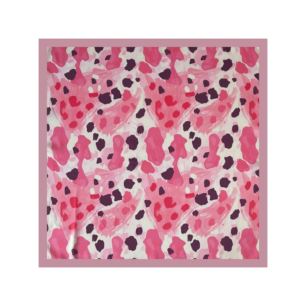 Thin Sweet Beautiful Woman New Satin Square Scarf Hair Accessories Printed Headband European and American Leopard Print Headscarf 71 Imitation Silk