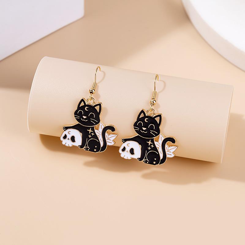 Fashion Cute Fox Koi Cat Rabbit Earrings for Women Girls Sweet Cartoon Enamel Painted Animal Earrings Jewelry Gift