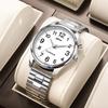 Large Dial LED Quartz Waterproof Business Watch for Elderly Men - Luminous and Stylish Timepiece