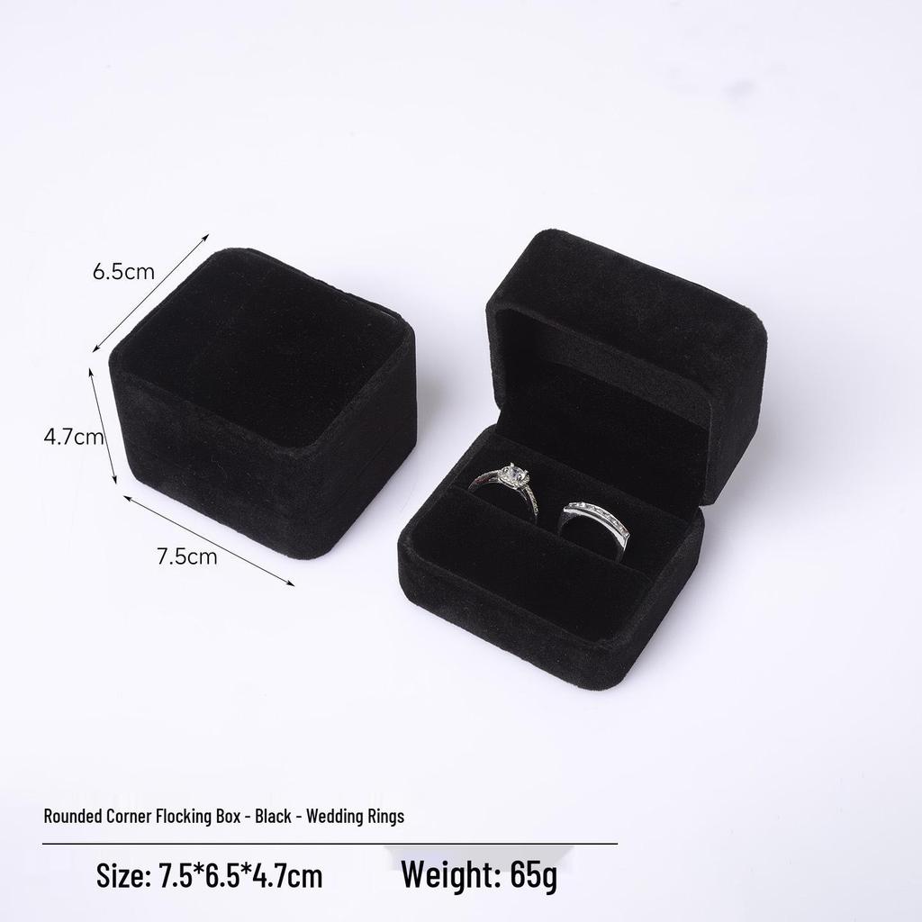 Rounded Corner Plush Jewelry Storage Box for Bracelets, Rings, and Necklaces
