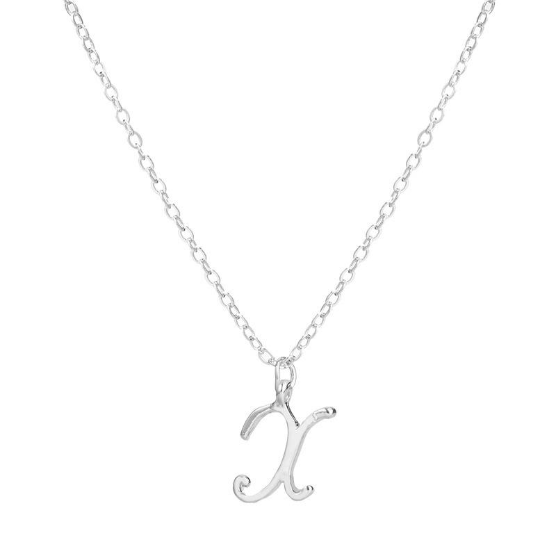 Elegant 26-Letter Uppercase Pendant Necklace: Simple and Fashionable European-American Clavicle Chain with Niche Design