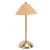 Table Lamp 3 Colors Cordless Handwoven Paper Rope Lampshade Bedside Table Lamp for Bedroom