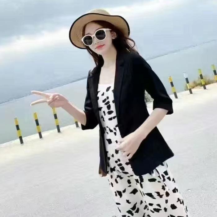 Women's Cotton Linen Blazer - Spring/Summer 2025 British Style, Casual Sun Protection Jacket