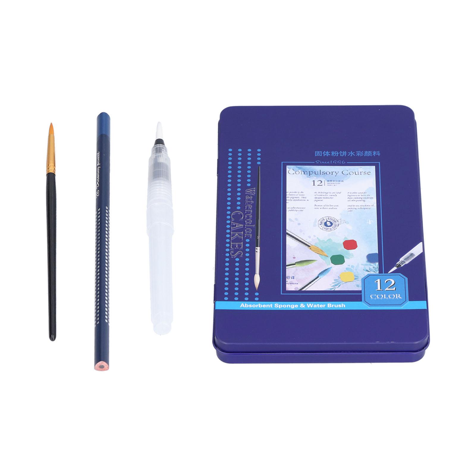 Watercolor Paint Sets Fast Drying Uniform Diffusion Saturated Color Safe Material Kids 12 Colors Paint Set for Kids
