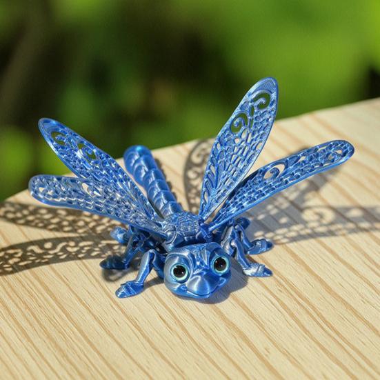 Creative Car Pendant Accessory 3D Printed Articulated Dragonfly Model, Flexible Realistic Animal Fidget Toys, Eco-friendly Plastic Figure