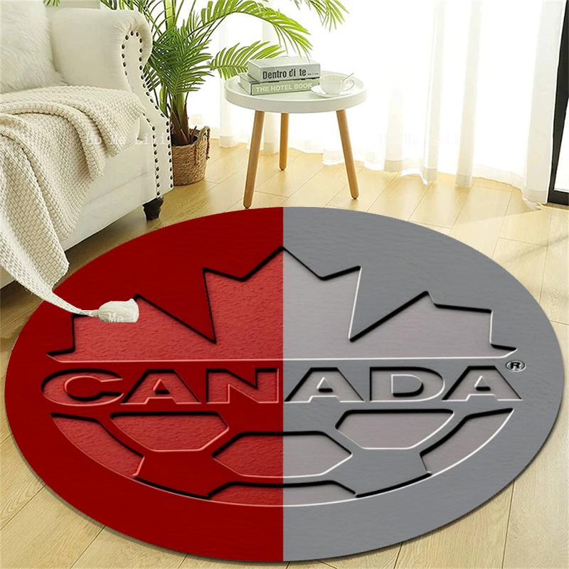 Personalized Canada National Soccer Round Chair Office Rug - Perfect for Mat, Office Chair & More - Ideal Gift for Birthdays and Holidays