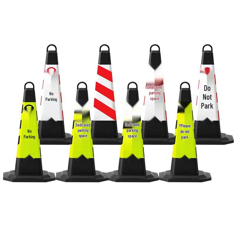 Reflective Traffic Cone with No Parking Sign