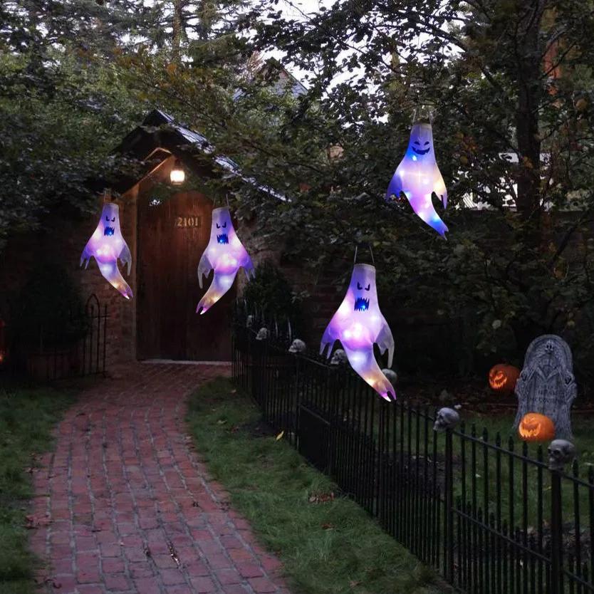 Hanging Ghost Halloween LED Luminous Ghost Children's Gift Scary Party Props Home Outdoor Courtyard Bar Hanging Decorations