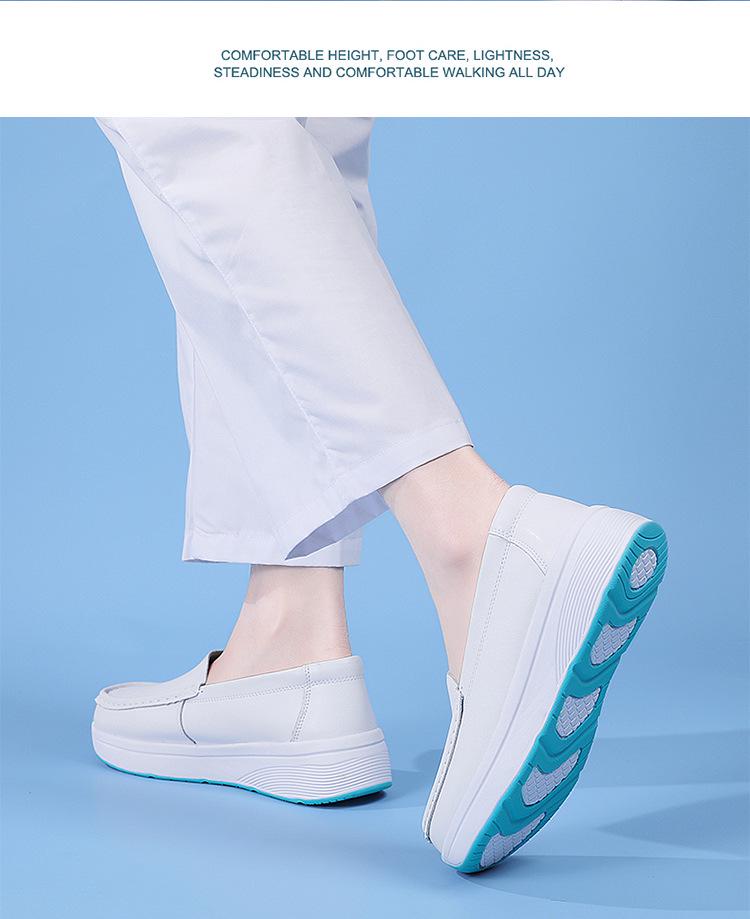 Spot Nurse Women's Genuine Leather Non-Slip Breathable Soft Sole Hospital Work Shoes - Comfortable & Stylish for Outdoor Wear