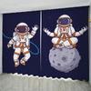Cortina de desenho animado estilo nórdico, quadrinhos de alta sombra, espaço, astronauta, tendência, criativo, menino, quarto infantil, cortinas simples, 2 peças
