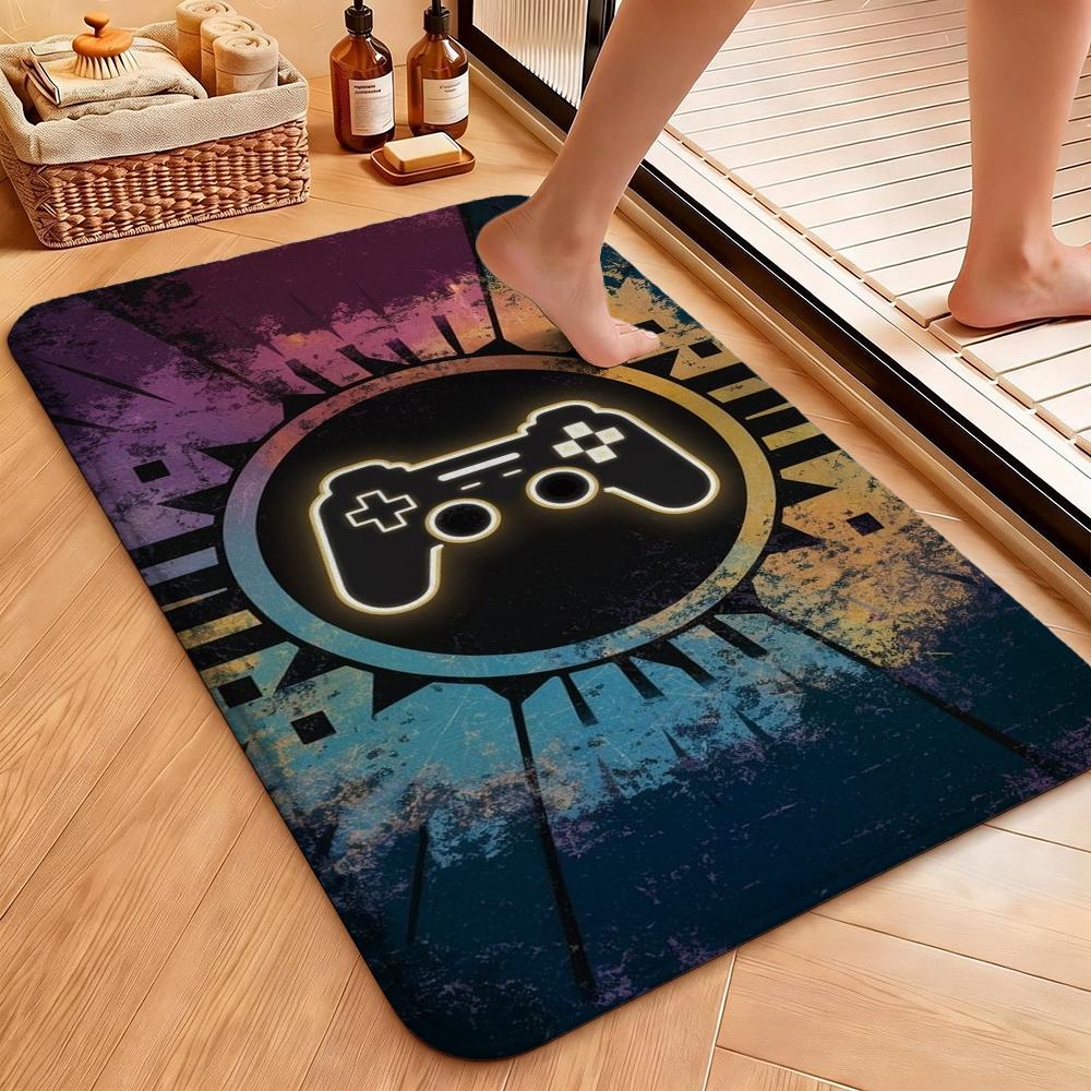 Gamepad Splash Art Indoor Rug Nonslip Durable Carpet For Boys Bedroom Gaming Room Home Decor Memorial Gift