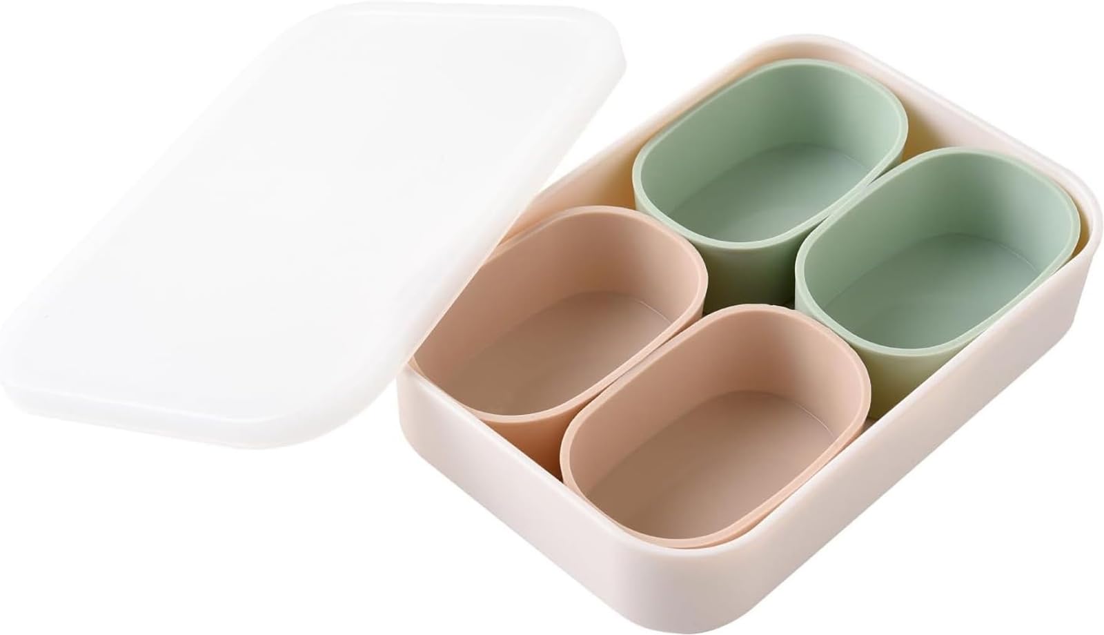 

Ернест Бенто Силіконові Чашки Дитяче Харчування та Чашки для Гарніру Овальне Зберігання Бренд, якому віддають перевагу великі ресторани Чашки, (Морозильна камера/Мікрохвильова піч/Духовка/Посудомийна машина