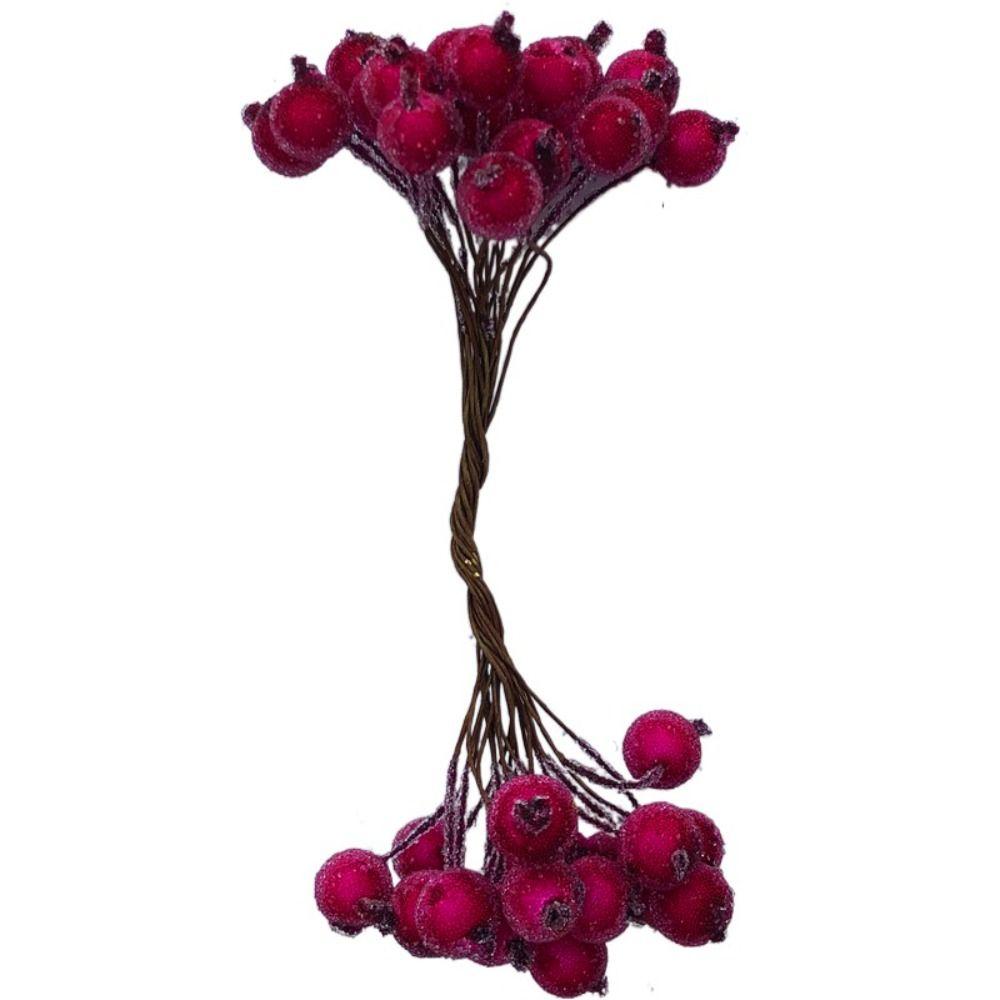 

5 Bundle Bendable Frosted Artificial Berry Wire Flower Stem Wreath Accessories Party рожевий червоний колір