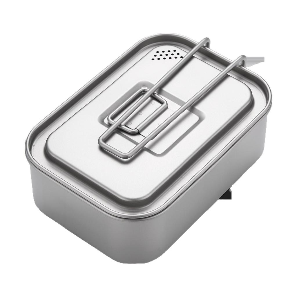 Multi-Functional Titanium Lunch Box with Handle for Outdoor Cooking