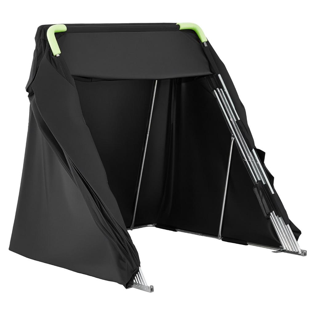Motorcycle Storage Shelter with Security Lock, 600D Oxford Flip-Up Garage Tent, Heavy-Duty All-Weather Motorcycle Cover with Ventilation Windows,