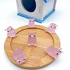 62KD 6Pcs Luminous Pig Ornaments Car Mini Resin Piggy Figures Miniatures Garden Pigs
