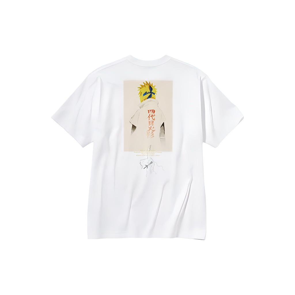 UNIQLO X Naruto Collaboration SS23 Graphic Print Loose Fit T-Shirt Unisex Tops White 465224-00