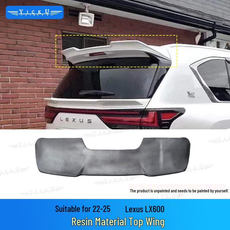 Lexus LX600 Widebody Kit: Front Lip, Rear Diffuser, Fender Flares, Rear Spoiler, Top Spoiler, Wind Deflectors, and WD Small Body Kit.
