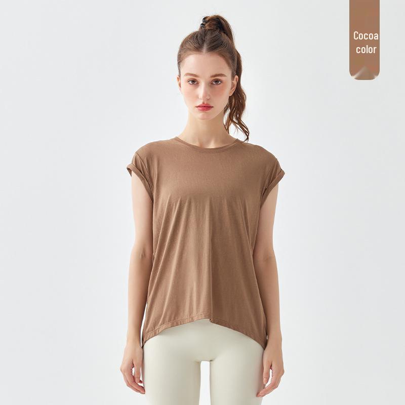 

Women s Quick-Dry Sweat-Wicking Short-Sleeve Yoga Top Large