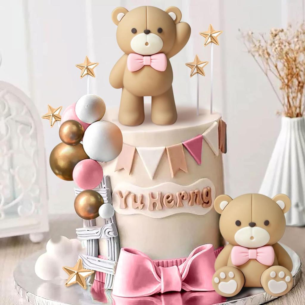 Luxury Bear Cake Decoration Baby Bear Baby Shower Cake Topper Bears Train Cake Decoration Baby Shower Birthday Cake Decoration