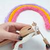 4 Pegs Wooden Knitting Fork With Bent Tip Knitting Hook and Sewing Needle For Scarves Blanket Hat Bag Home Decoration