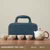 New Chinese high-end national style twisted lotus Ru kiln kung fu tea set, household ceramic teapot gift box