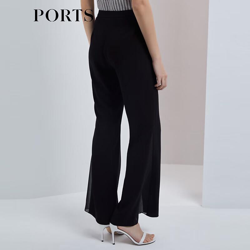 PORTS Women's High-Waist Micro-Flare Slit Casual Pants