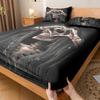 3-teiliges einfaches modernes Totenkopf-Tier-Muster Digitaldruck Dreiteiliges Spannbettlaken-Set, Schlafzimmer Bedrucktes Bettbezug-Set, Bettwäsche