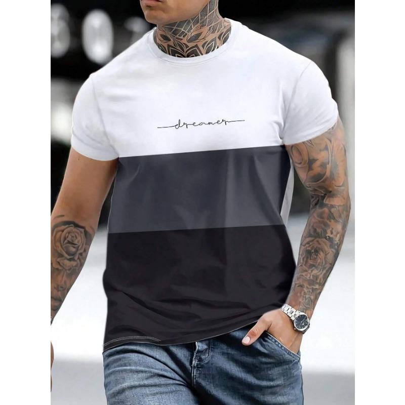 

Модная мужская футболка с принтом Harajuku с коротким рукавом, футболки для отдыха с круглым вырезом, повседневная мужская футболка базового дизайна L