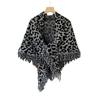 Tassel Knitted Triangular Shawl Leopard Print Autumn And Winter Wool Blended Warm Scarf Premium Neck Cape