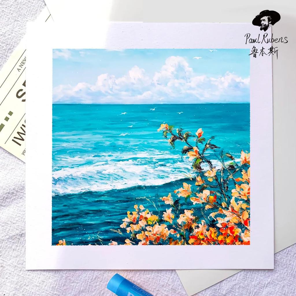 Paul Rubens Artist's Oil Pastels, 72 Landscape Colors, Artist's Soft Oil Pastel Set, Vibrant and Creamy