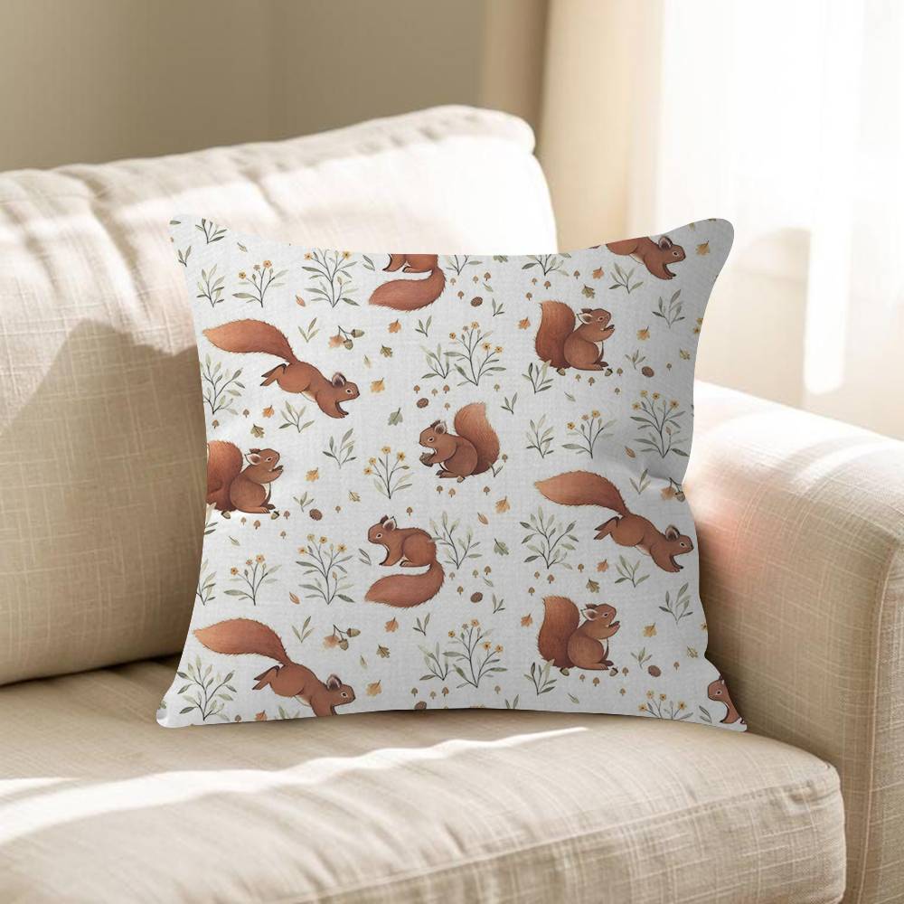 Cartoon Animal Bear Fox Squirrel Cushion Cover 30x50 Polyester Sofa Cushion Decorative Throw Pillows Home Decoration Pillowcover