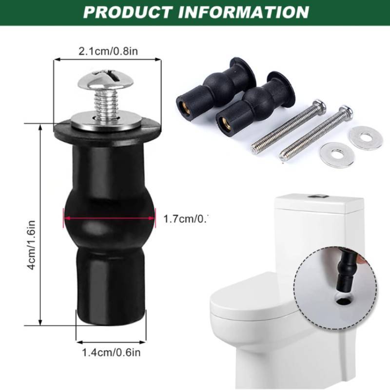 Stainless Steel Toilet Seat Fixing Bolts With Rubber Expansion For Bathroom Repair