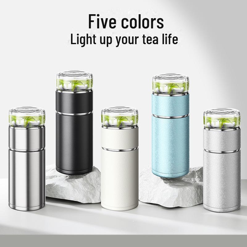 "Portable 316 Stainless Steel Tea Separator Thermos Cup - Unisex Design, Ideal for Tea Brewing and Gifting."