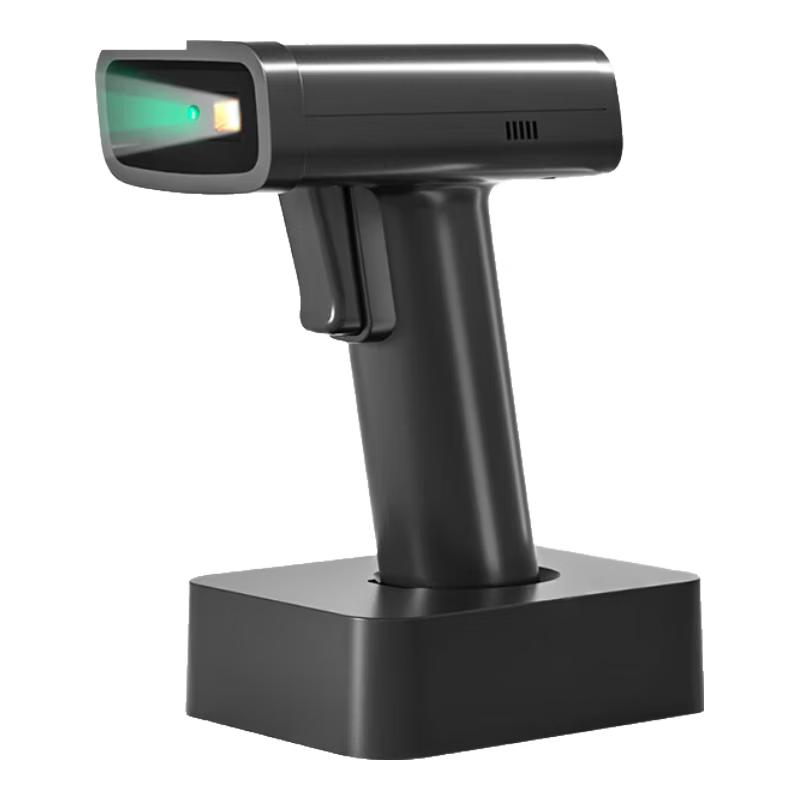 Deli Wireless Barcode & QR Code Scanner with Charging Base and LED Screen