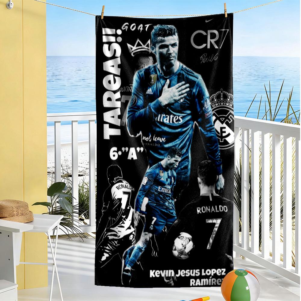 Ronaldo's Skillful Kick Beach Towel Super Soft & Absorbent Comfortable Lightweight Portable for Swimming,Beach,Camping, Travel, Beach Accessories,Gym