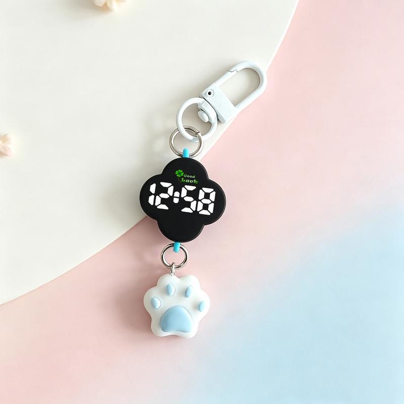 Led Digital Electronic Watch Keychain Touch Digital Watch Night Light Multifunctional Hanging Watch Pocket Watches For Student