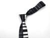 [F NODE] Slim Necktie, Piano Keyboard Pattern, Polyester, Pointed Tip (Black)