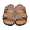 Fashion Shevalues Women's Cork Thong Sandals New Casual Leather Flip Flops Summer Unisex Cork Footbed Slippers Men Beach Vacation Slides