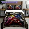 Set copripiumino 3 pezzi (1*Copripiumino + 2*Federe, Senza Nucleo),Set Biancheria da Letto con Stampa Mighty Morphin Power Rangers, Decorazione Camera da Letto, Stagione Unica, Compleanno