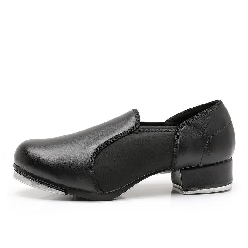 Elastische Öffnung Gerade Sohle Steppschuhe für Damen Zapatos Schwarze Kunstleder-Sneaker Step Damen Sandalen De Mujer