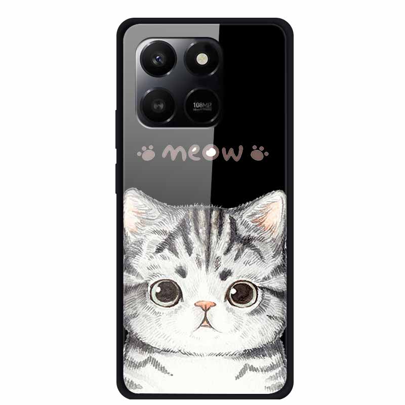 Phone Case For Honor 400 Smart Play 10T Case Luxury Cartoon Tempered Glass Hard Back Cover For Honor X7d Case Coque Funda Shell