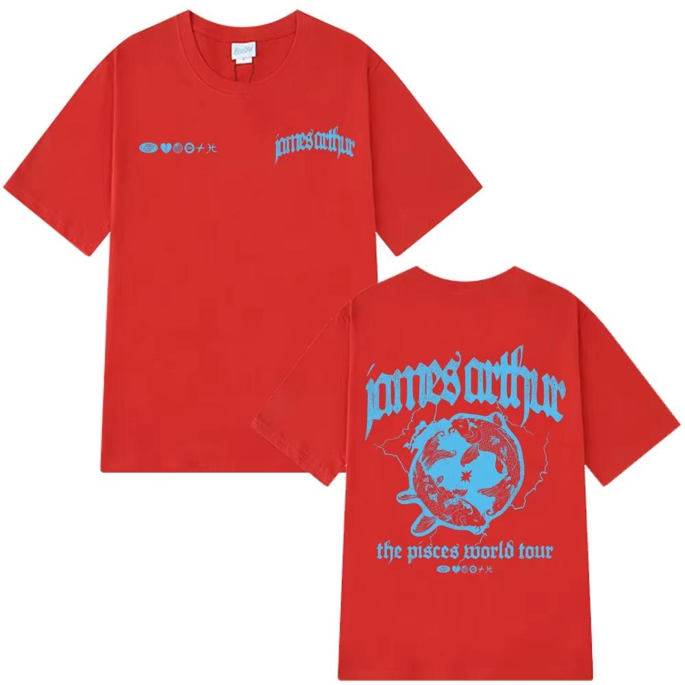 

James Arthur The Pisces World Tour Merch 2026 Tshirt Mens Women Fashion Short Sleeves Hiphop Casua Cotton Tshirts Streetwear 4XL