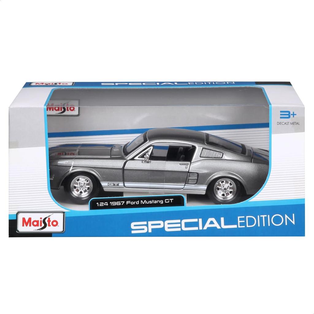 Maisto 1/24 Scale Diecast Model Car of the 1967 Ford Mustang GT in Gray (Product Code: 31260 GY)