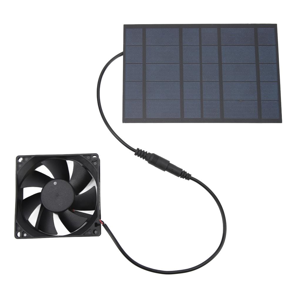 Solar Panel Fan Reduce Temperature Humidity IPX7 Waterproof Solar Powered Fan for Chicken Coop Greenhouses Pet House