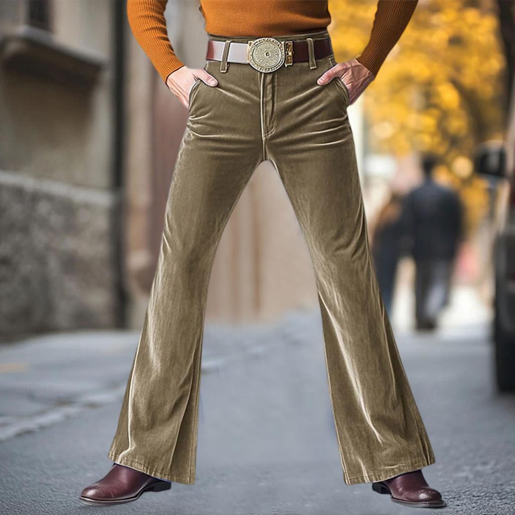 Men's Vintage 60s 70s Bell Bottom Pants Classic Comfort Flared Flares Retro Disco Outfits For Men