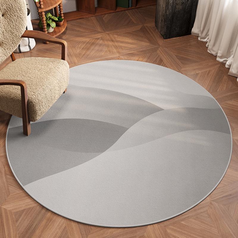 Cream Style Living Room Decoration Round Carpet Light Luxury Rugs for Bedroom Home Soft Floor Mat Anti-slip Washable Bedside Rug