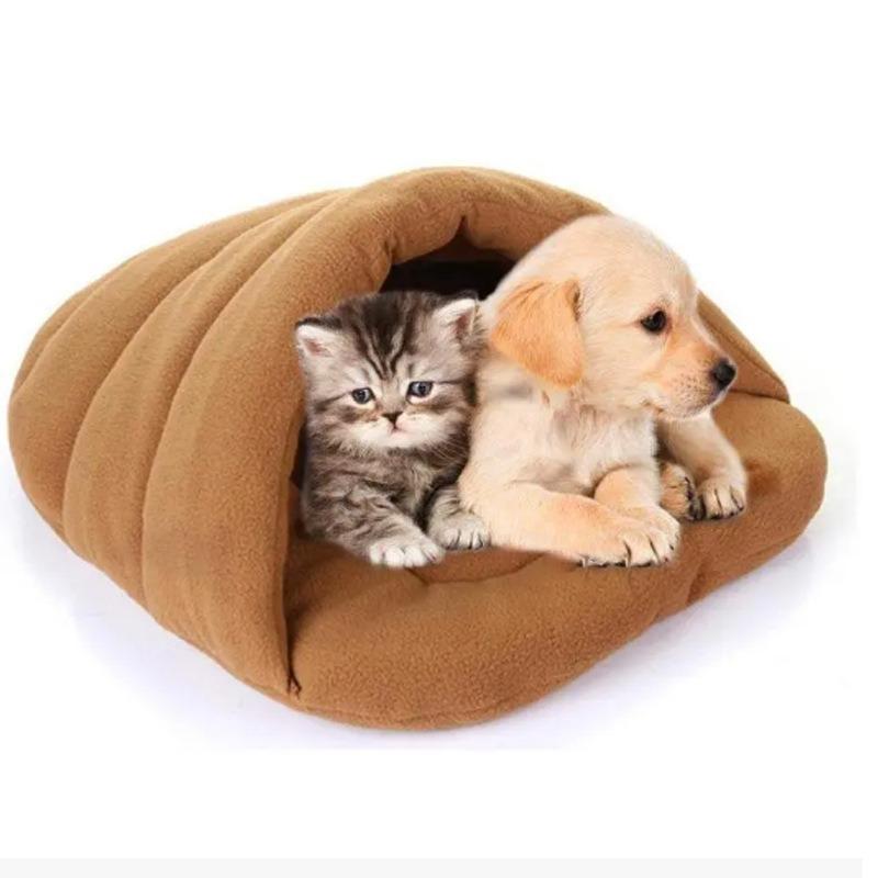 Pet Cat Dog Nest Bed Puppy Soft Warm Cave House Winter Sleeping Bag Mat Pad