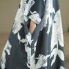 DIMANAF 2025 Women Plus Size Spring Long Dress Loose Basic Printing Vintage Casual Floral Oversize Long Sleeve Maxi